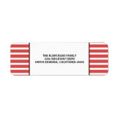 Red Festivals Stripes Holiday Labels (Vorne)