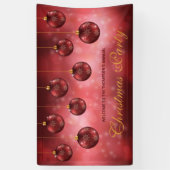 Red Festive Baubles on Red Bokeh - Weihnachts-Part Banner (Vertikal)