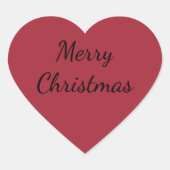Red Festive Frohe Weihnachten Herz-Aufkleber (Vorderseite)