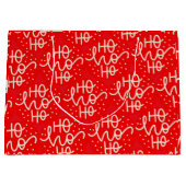Red Festive Ho Ho Ho Weihnachtsfeiertag Große Geschenktüte (Vorderseite)