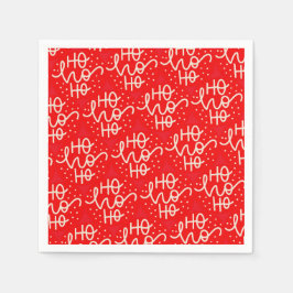Red Festive Ho Ho Ho Weihnachtsfeiertag Serviette