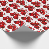 Red Festive Jingle Bells Geschenkpapier (Ecke)