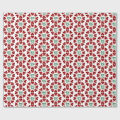 Red Festive Jingle Bells Geschenkpapier (Flach)