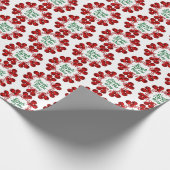 Red Festive Jingle Bells Geschenkpapier (Ecke)