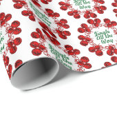 Red Festive Jingle Bells Geschenkpapier (Rolleneckpunkt)