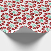 Red Festive Jingle Bells on White Geschenkpapier (Ecke)