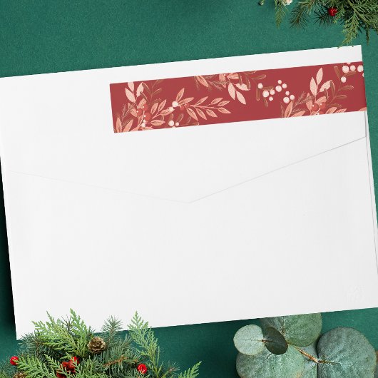 Red Festive Leafy Blumenwein Weihnachtsfeier Rücks