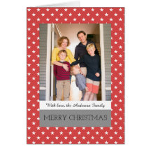 Red Festive Stars Foto Grußkarte
