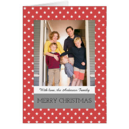 Red Festive Stars Foto Grußkarte