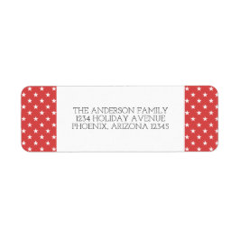 Red Festive Stars Holiday Address Labels