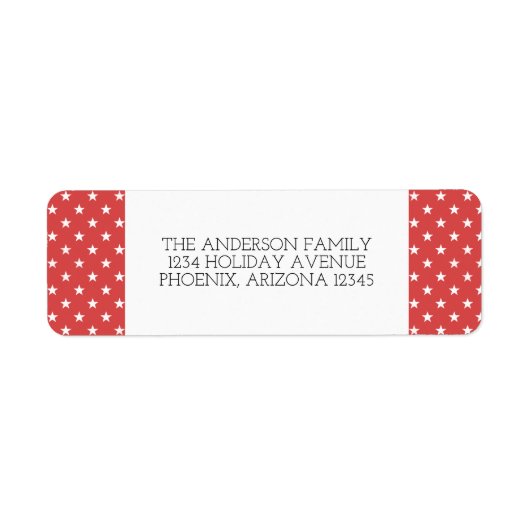Red Festive Stars Holiday Address Labels (Vorne)