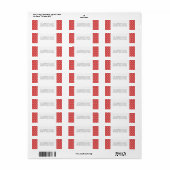 Red Festive Stars Holiday Address Labels (Vorne)
