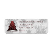Red Festive Weihnachtsbaum Address Labels (Vorne)