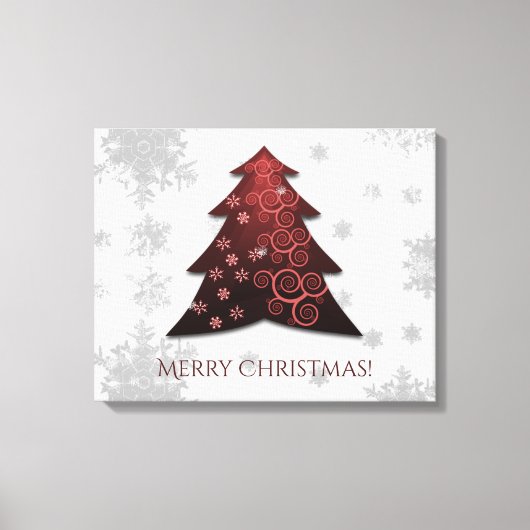 Red Festive Weihnachtsbaum Canvas Print Leinwanddruck (Vorderseite)