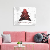 Red Festive Weihnachtsbaum Canvas Print Leinwanddruck (Insitu (Wohnzimmer))
