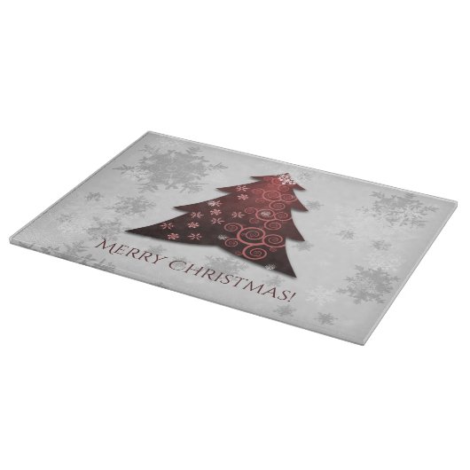 Red Festive Weihnachtsbaum Cutting Board Schneidebrett (Ecke)