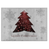 Red Festive Weihnachtsbaum Cutting Board Schneidebrett (Vorderseite)