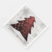 Red Festive Weihnachtsbaumpapier Napkin Serviette (Ecke)