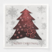 Red Festive Weihnachtsbaumpapier Napkin Serviette (Vorderseite)