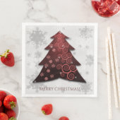 Red Festive Weihnachtsbaumpapier Napkin Serviette (Beispiel)
