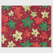 Red Festive Weihnachtsmuster Geschenkpapier (Flach)
