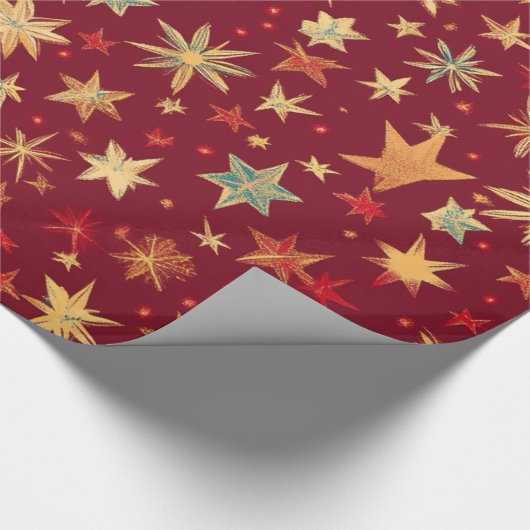 Red Festive Weihnachtsmuster Geschenkpapier (Ecke)