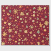 Red Festive Weihnachtsmuster Geschenkpapier (Flach)