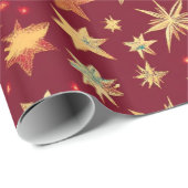 Red Festive Weihnachtsmuster Geschenkpapier (Rolleneckpunkt)