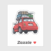 Red Fiat Car Aufkleber (Blatt)