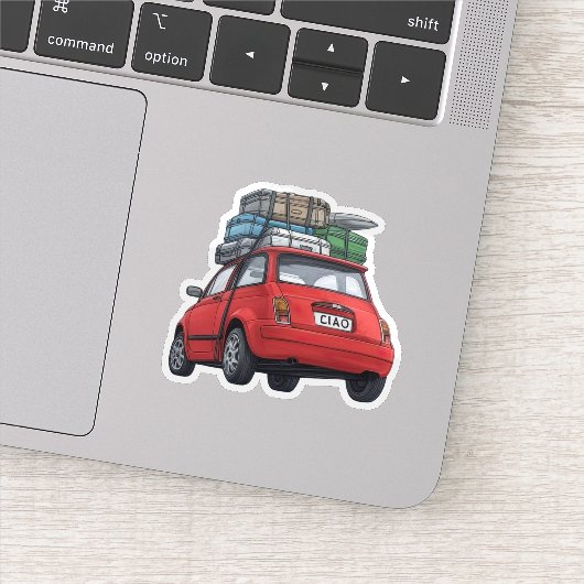 Red Fiat Car Aufkleber (Detail)