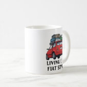 Red Fiat Car Kaffeetasse (VorderseiteRechts)