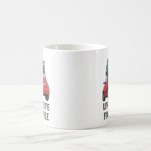 Red Fiat Car Kaffeetasse (Mittel)