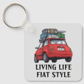 Red Fiat Car Schlüsselanhänger (Vorderseite)