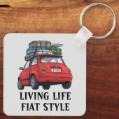 Red Fiat Car Schlüsselanhänger (Rückseite)