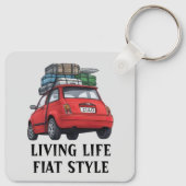 Red Fiat Car Schlüsselanhänger (Rückseite)