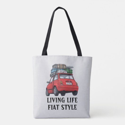 Red Fiat Car Tasche (Rückseite)