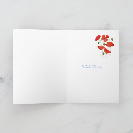 Red Field Poppies erhalten eine gute Herz-Operatio Karte (Innenseite)
