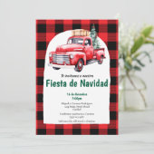 Red Fiesta de Navidad Weihnachts-Party Einladung (Stehend Vorderseite)