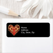 Red Filigree Heart Address Labels (Insitu)