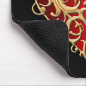 Red Filigree Heart Mouse Pad Mousepad (Ecke)