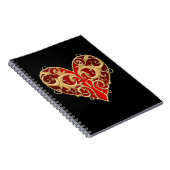 Red Filigree Heart Notebook Notizblock (Rechte Seite)