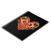 Red Filigree Heart Notebook Notizblock (Linke Seite)