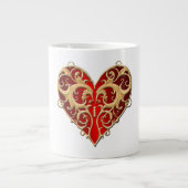 Red Filigree Heart Tasse (Vorderseite)
