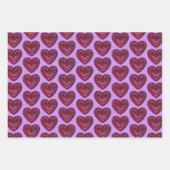 Red Filigree Hearts Collection Geschenkpapier Set (Vorderseite 3)
