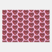 Red Filigree Hearts Collection Geschenkpapier Set (Vorderseite 2)