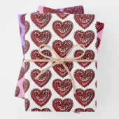 Red Filigree Hearts Collection Geschenkpapier Set (Beispiel)