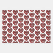 Red Filigree Hearts Collection Geschenkpapier Set (Vorderseite)