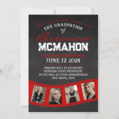 Red Filmstrip Chalkboard Abschluss Ankündigung (Vorderseite)