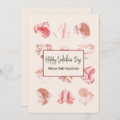 Red Fingerprint Pattern Valentines Day Feiertagskarte (Vorne/Hinten)