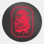 Red Fingerprint Runder Aufkleber (Vorderseite)